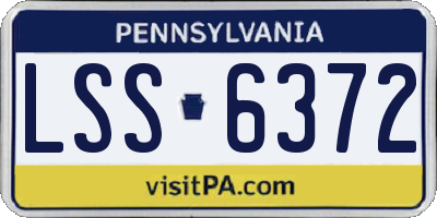 PA license plate LSS6372