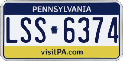 PA license plate LSS6374