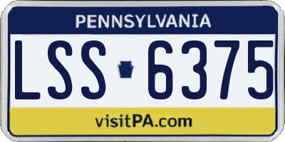 PA license plate LSS6375