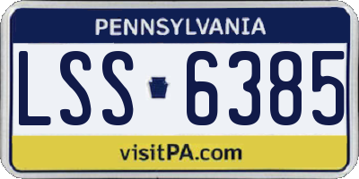 PA license plate LSS6385