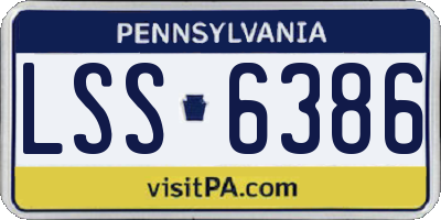 PA license plate LSS6386