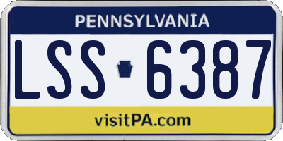 PA license plate LSS6387