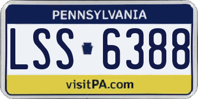 PA license plate LSS6388