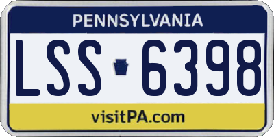 PA license plate LSS6398