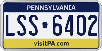 PA license plate LSS6402