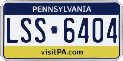 PA license plate LSS6404