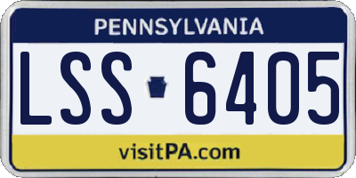 PA license plate LSS6405