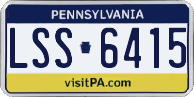 PA license plate LSS6415