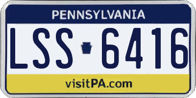 PA license plate LSS6416