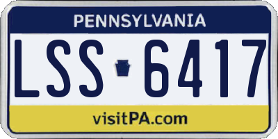 PA license plate LSS6417