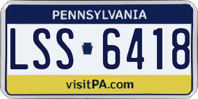 PA license plate LSS6418