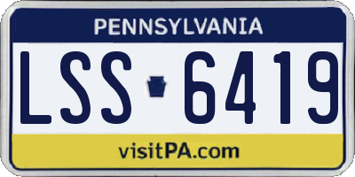 PA license plate LSS6419