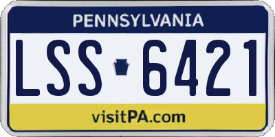 PA license plate LSS6421