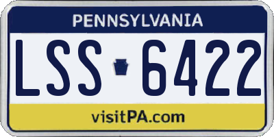 PA license plate LSS6422