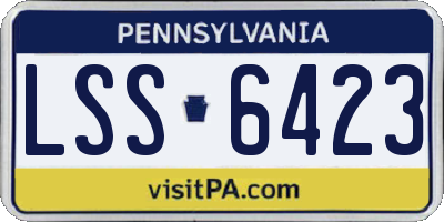 PA license plate LSS6423