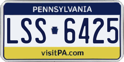 PA license plate LSS6425