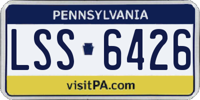 PA license plate LSS6426