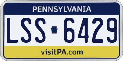 PA license plate LSS6429
