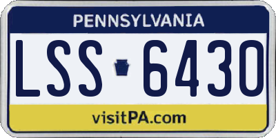 PA license plate LSS6430