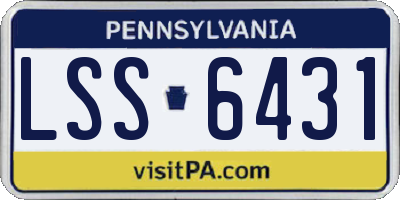 PA license plate LSS6431