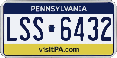 PA license plate LSS6432