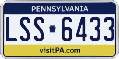 PA license plate LSS6433