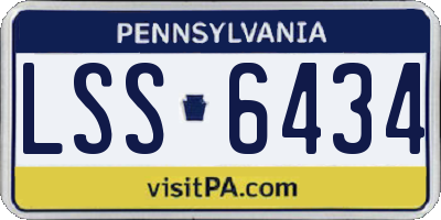PA license plate LSS6434