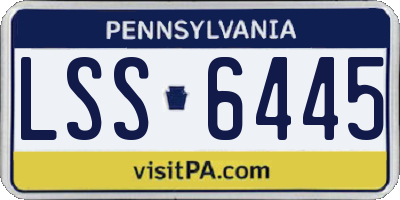 PA license plate LSS6445