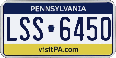 PA license plate LSS6450