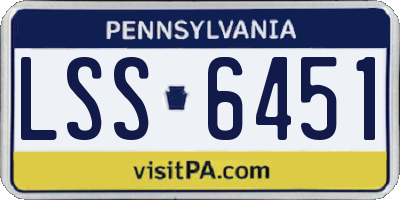 PA license plate LSS6451