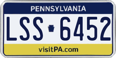 PA license plate LSS6452