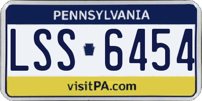 PA license plate LSS6454