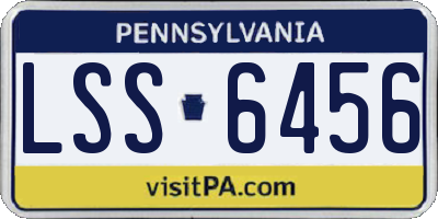 PA license plate LSS6456
