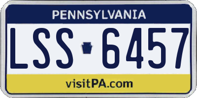 PA license plate LSS6457