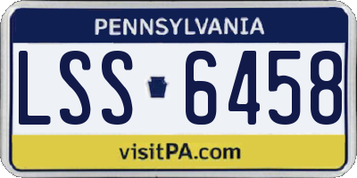 PA license plate LSS6458