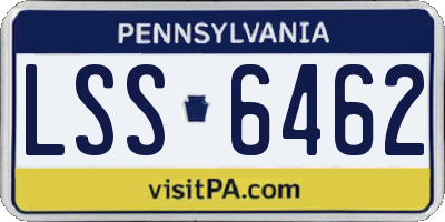 PA license plate LSS6462