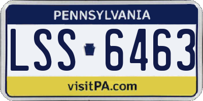 PA license plate LSS6463