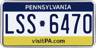 PA license plate LSS6470