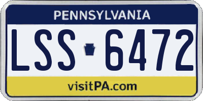 PA license plate LSS6472