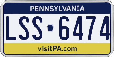 PA license plate LSS6474