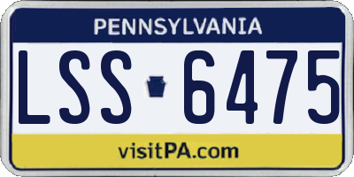 PA license plate LSS6475