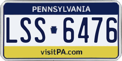 PA license plate LSS6476
