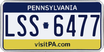 PA license plate LSS6477