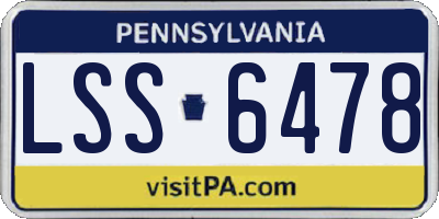 PA license plate LSS6478