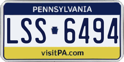 PA license plate LSS6494