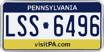 PA license plate LSS6496