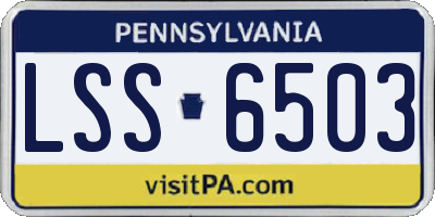 PA license plate LSS6503
