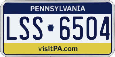 PA license plate LSS6504