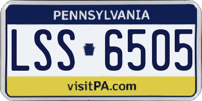 PA license plate LSS6505