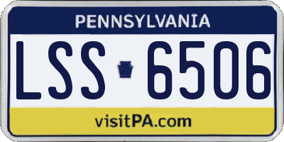 PA license plate LSS6506